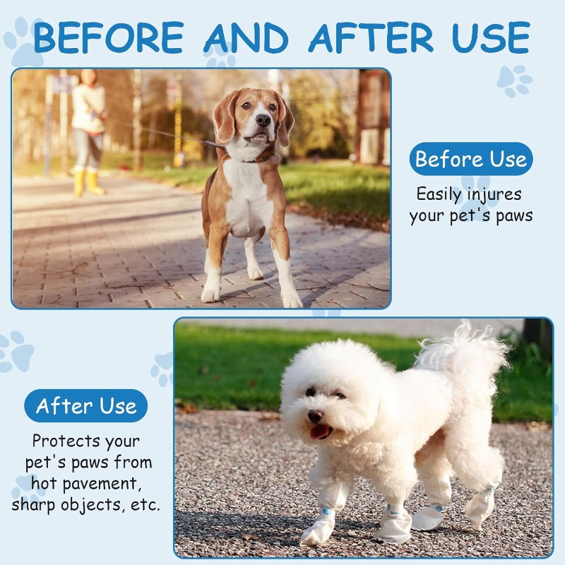 Dog Booties Paw Protector - 【크리스마스】반려동물 일회용 신발 커버 - 부직포,