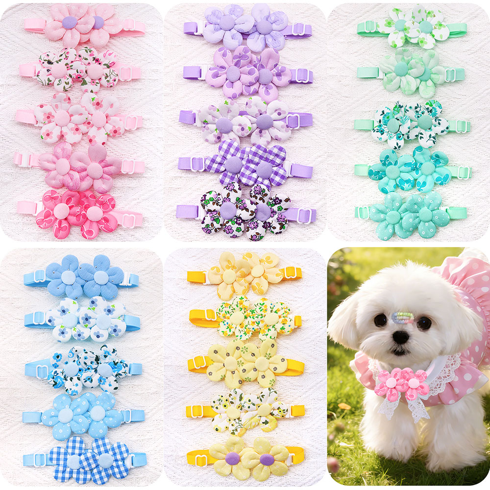 Pet Supplies Hours - 10PCS 꽃 모양 달콤한 개 Bowties