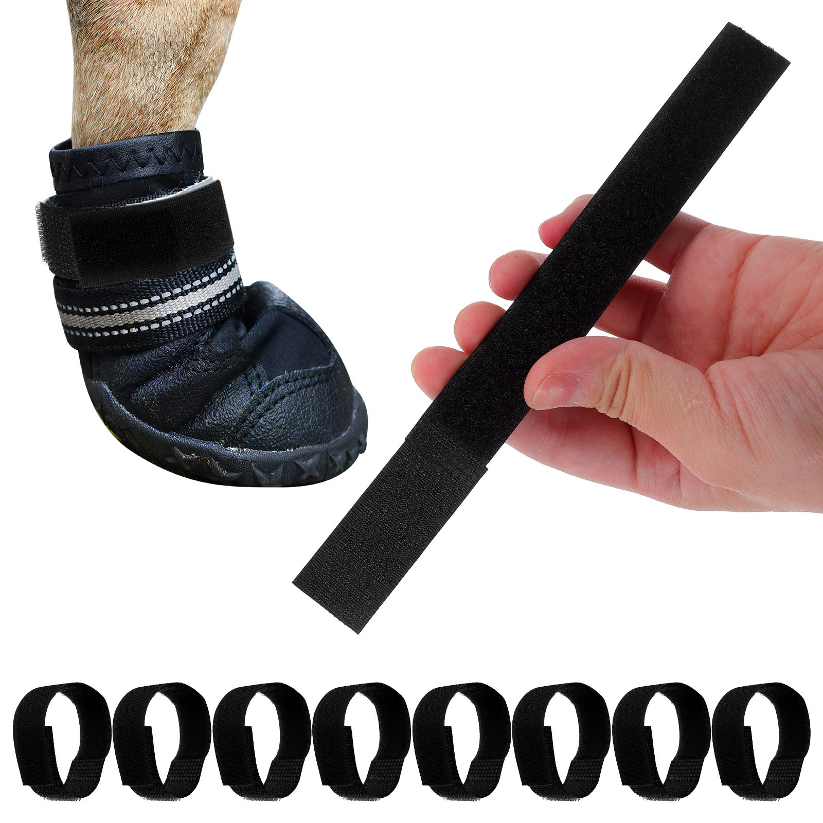 Dog Booties Paw Protector - 10개입 강아지 부츠 스트랩 미끄럼 방지