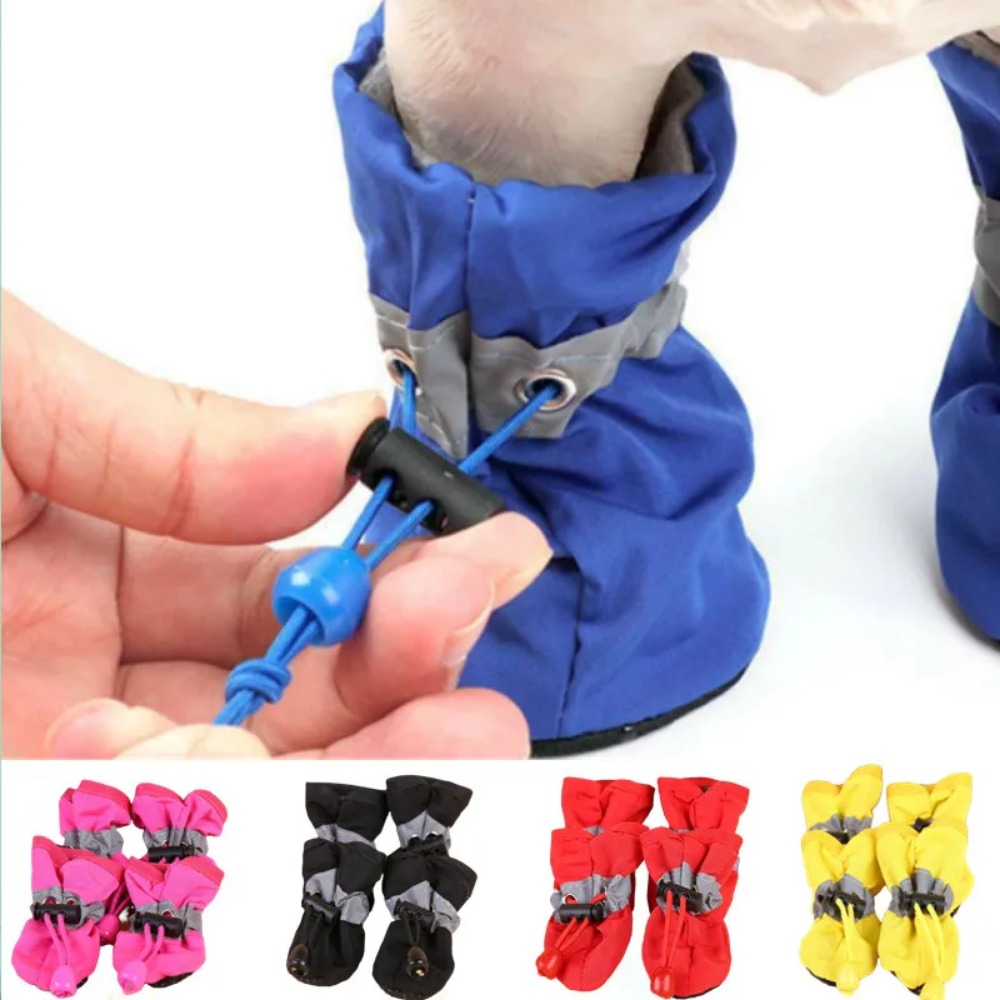 Dog Booties Paw Protector - 소형 애완동물 발 보호 부츠 4개/세트
