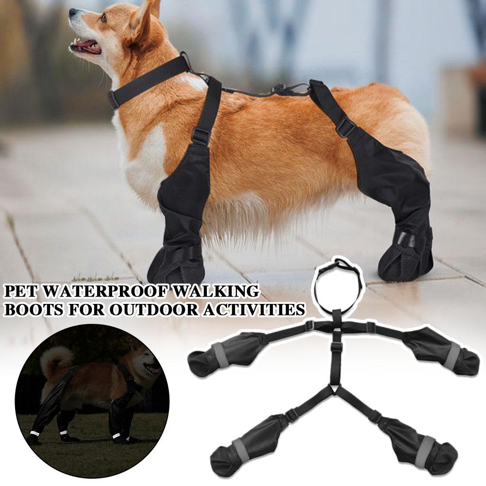 Dog Booties Paw Protector - 강아지 서스펜더 부츠 방수 애완견 신발
