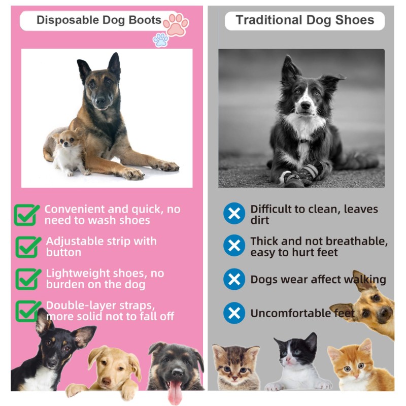 【크리스마스】반려동물 일회용 신발 커버 - 부직포, 방 - Dog Booties Paw Protector 리뷰 및 가격
