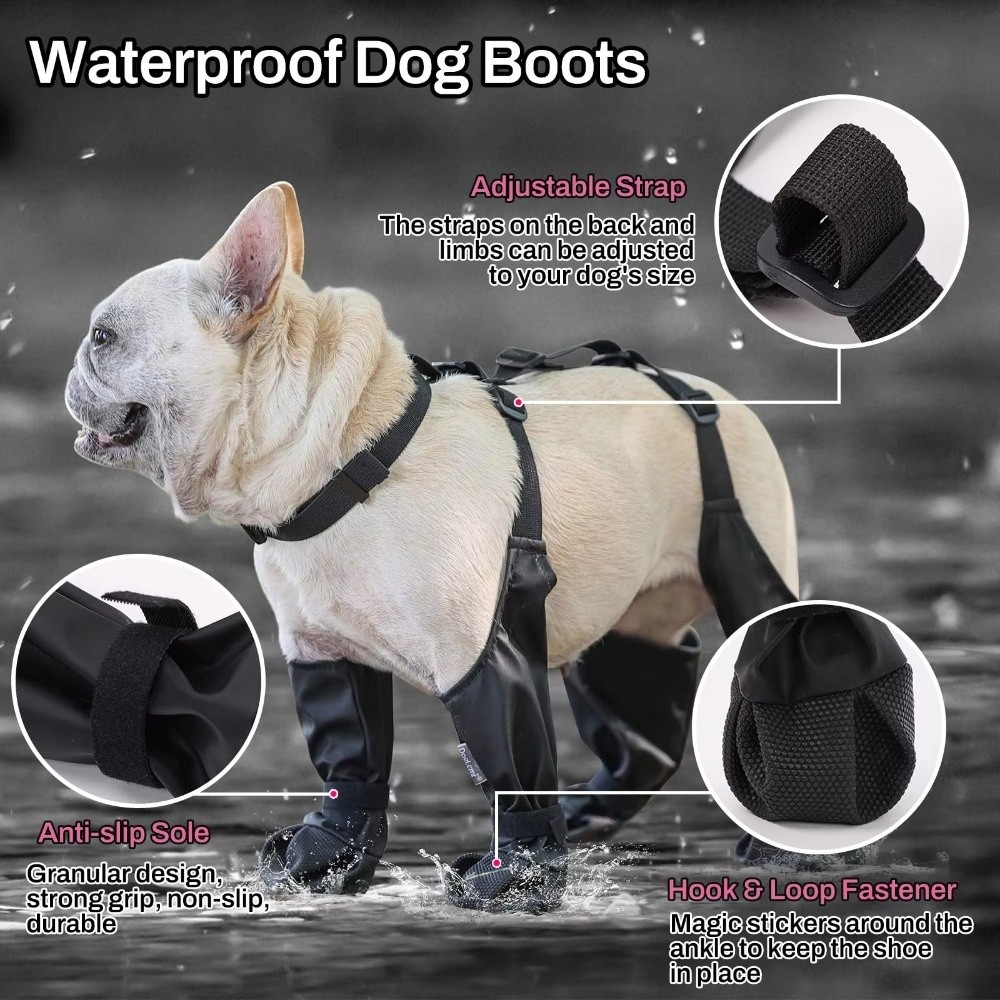 낙하 방지 방수 강아지 신발 조절 가능한 미끄럼 방지  - Dog Booties Paw Protector 리뷰 및 가격