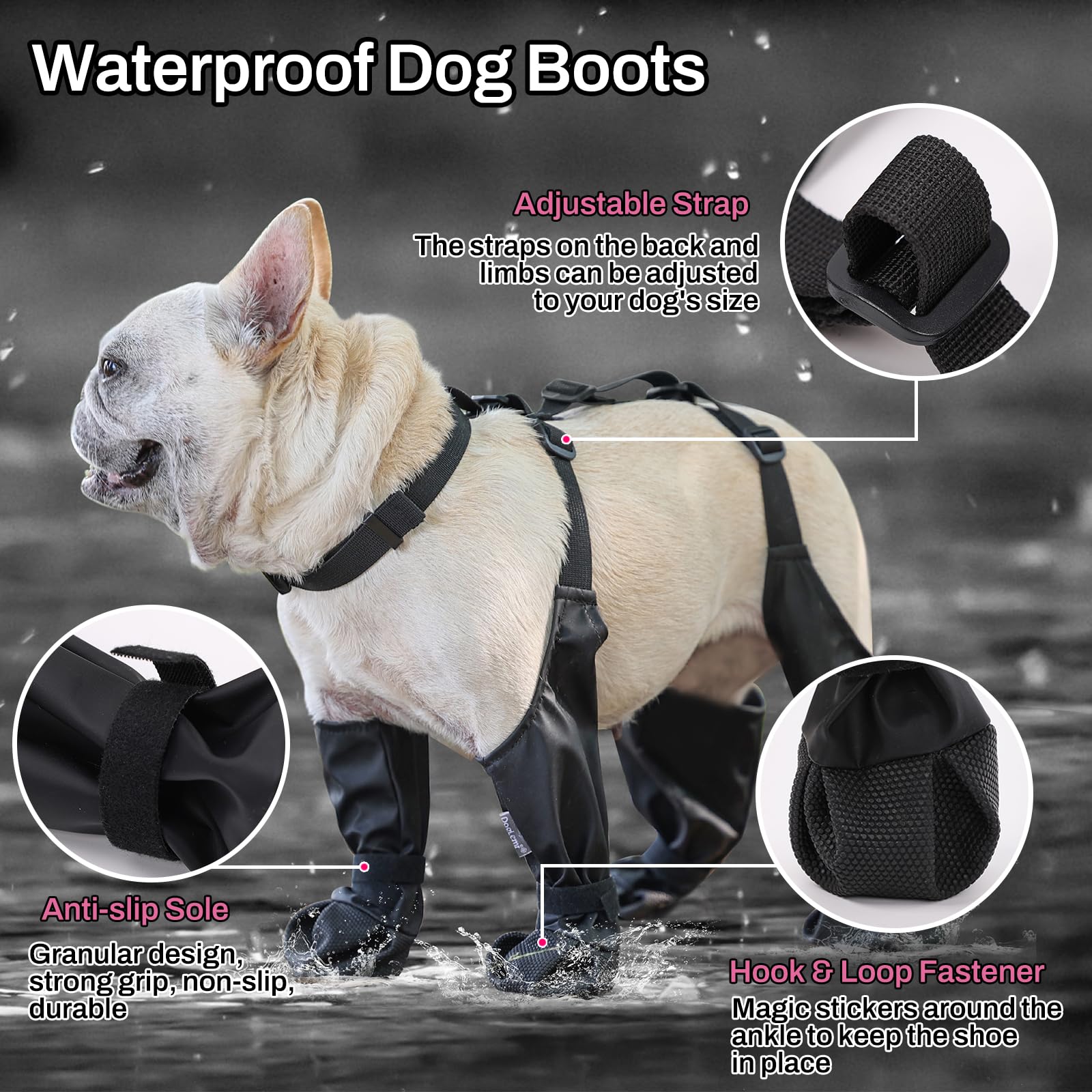 야외 산책 달리기 하이킹용 방수 애완 동물 신발, 강아 - Dog Booties Paw Protector 리뷰 및 가격