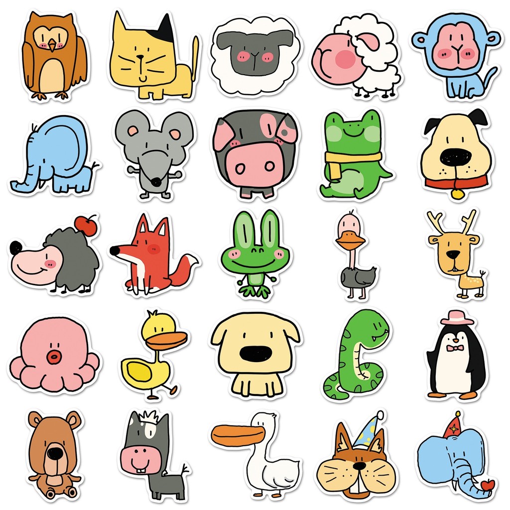 50장 동물원 동물 스티커 귀여운 미니멀리스트 애완동물 - Pet Supplies Zoo 리뷰 및 가격