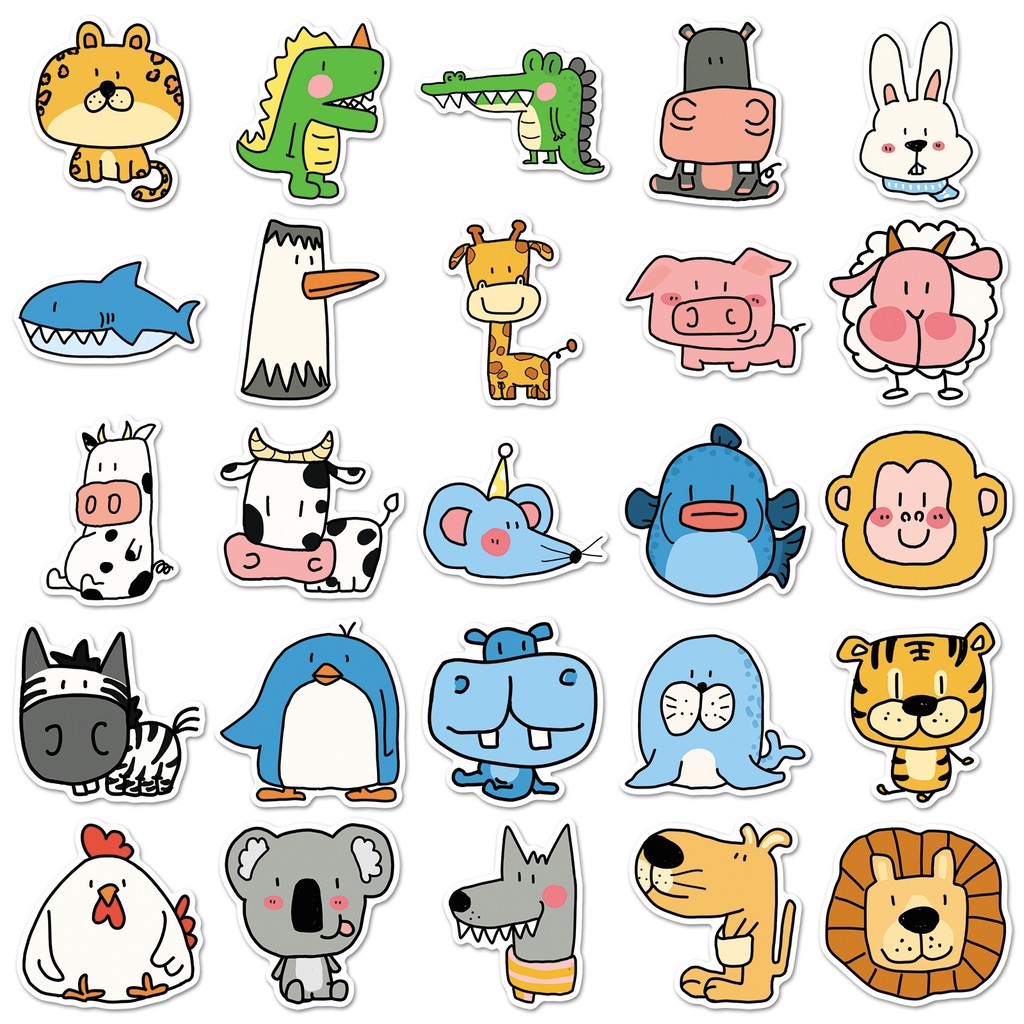 50장 동물원 동물 스티커 귀여운 미니멀리스트 애완동물 - Pet Supplies Zoo 리뷰 및 가격
