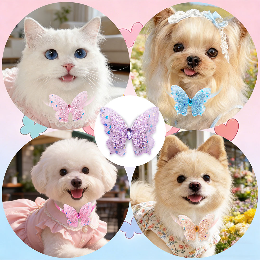 50PCS 개 나비 넥타이 봄 여름 조정 가능한 애완  - Pet Supplies Hours 리뷰 및 가격