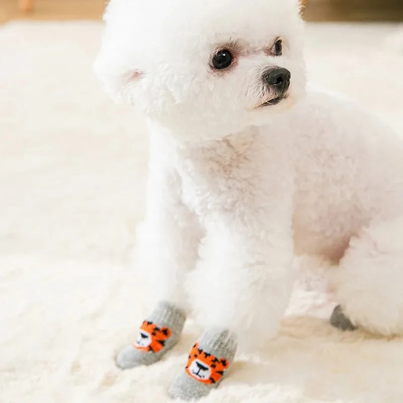 겨울용 반려동물 강아지 양말 4개 세트, 미끄럼 방지  - Dog Booties Paw Protector 리뷰 및 가격